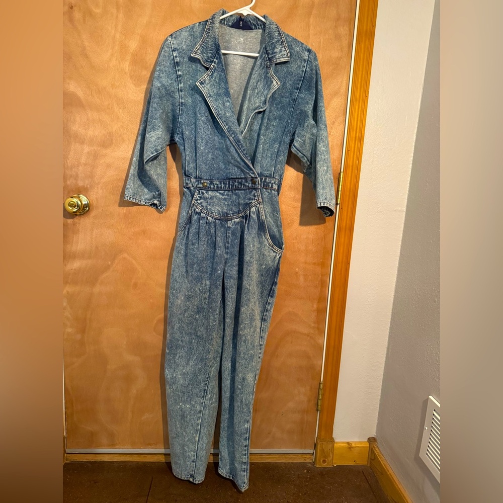Vintage Denim Jumpsuit with pockets